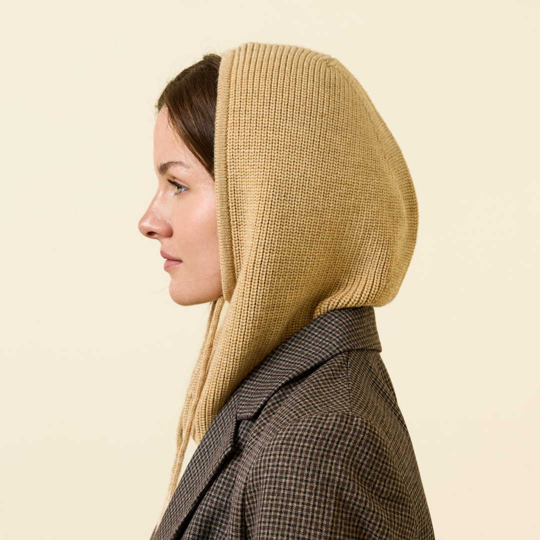 Balaclava aus Merinowolle - Beige