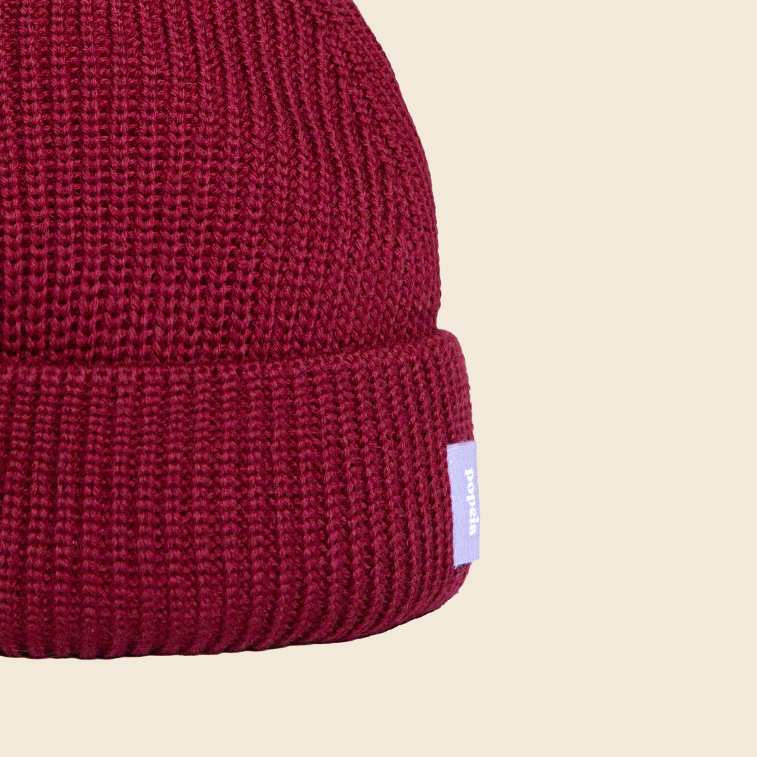 Beanie aus Merinowolle - Bordeaux
