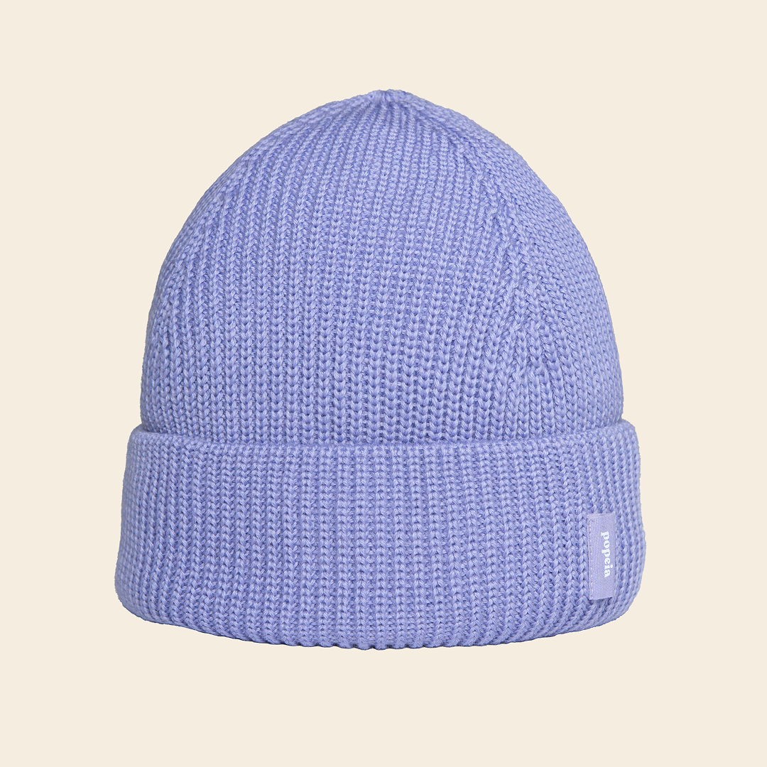 Beanie aus Merinowolle - Lila