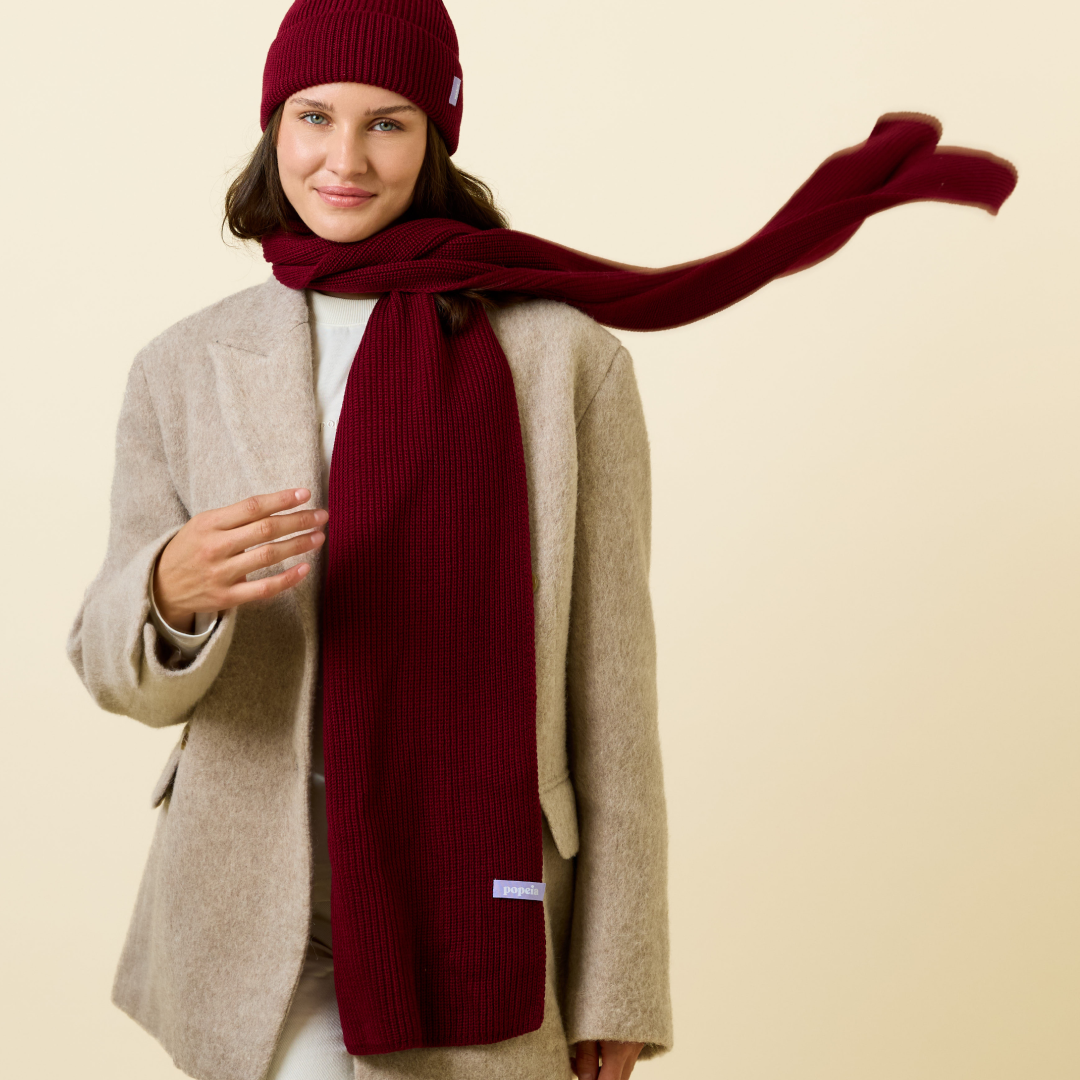 Schal aus Merinowolle - Bordeaux