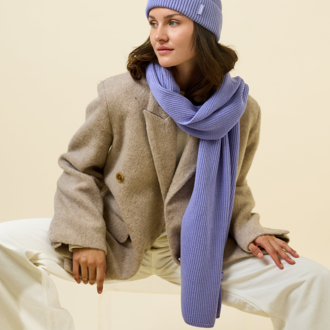 Schal aus Merinowolle - Lila