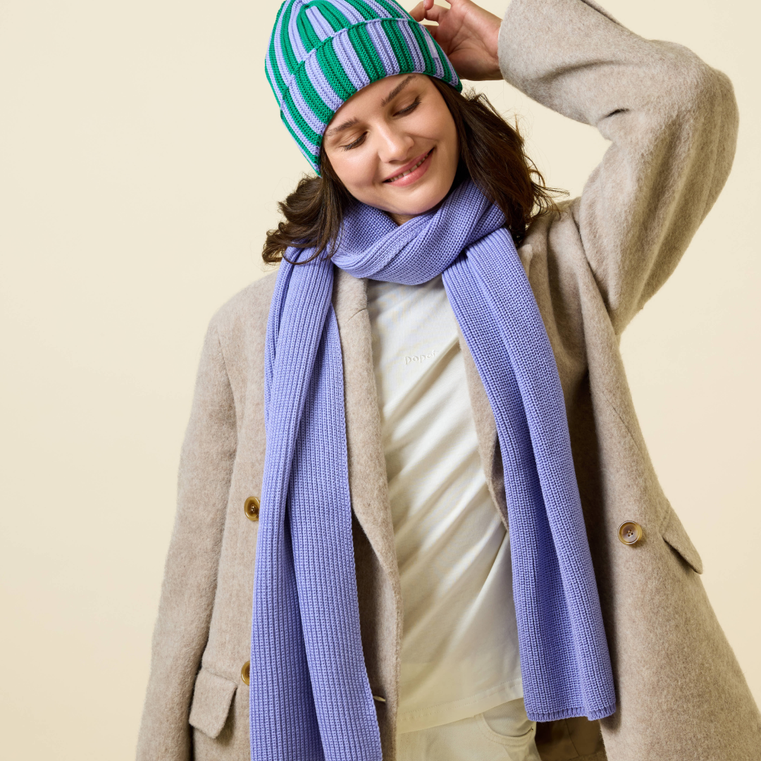 Schal aus Merinowolle - Lila