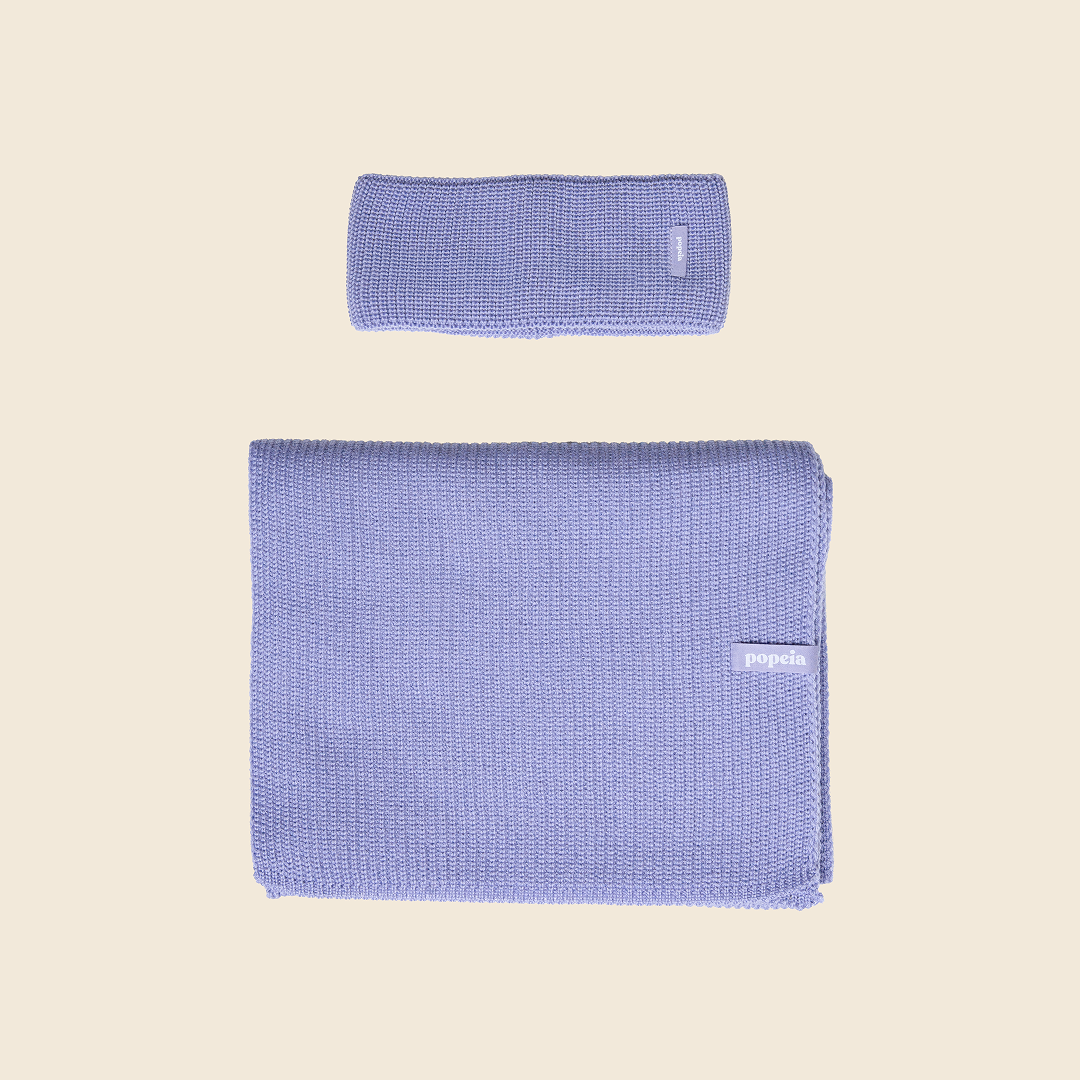 Stirnband & Schal im Set - Lila