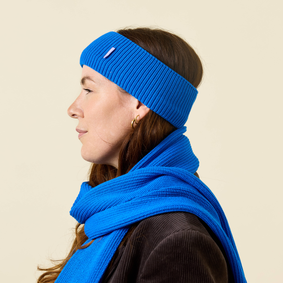 Merino Wool Headband - Blue