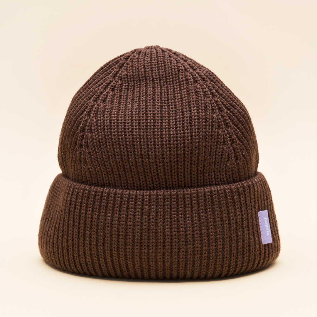 Merino Wool Beanie - Dark Brown