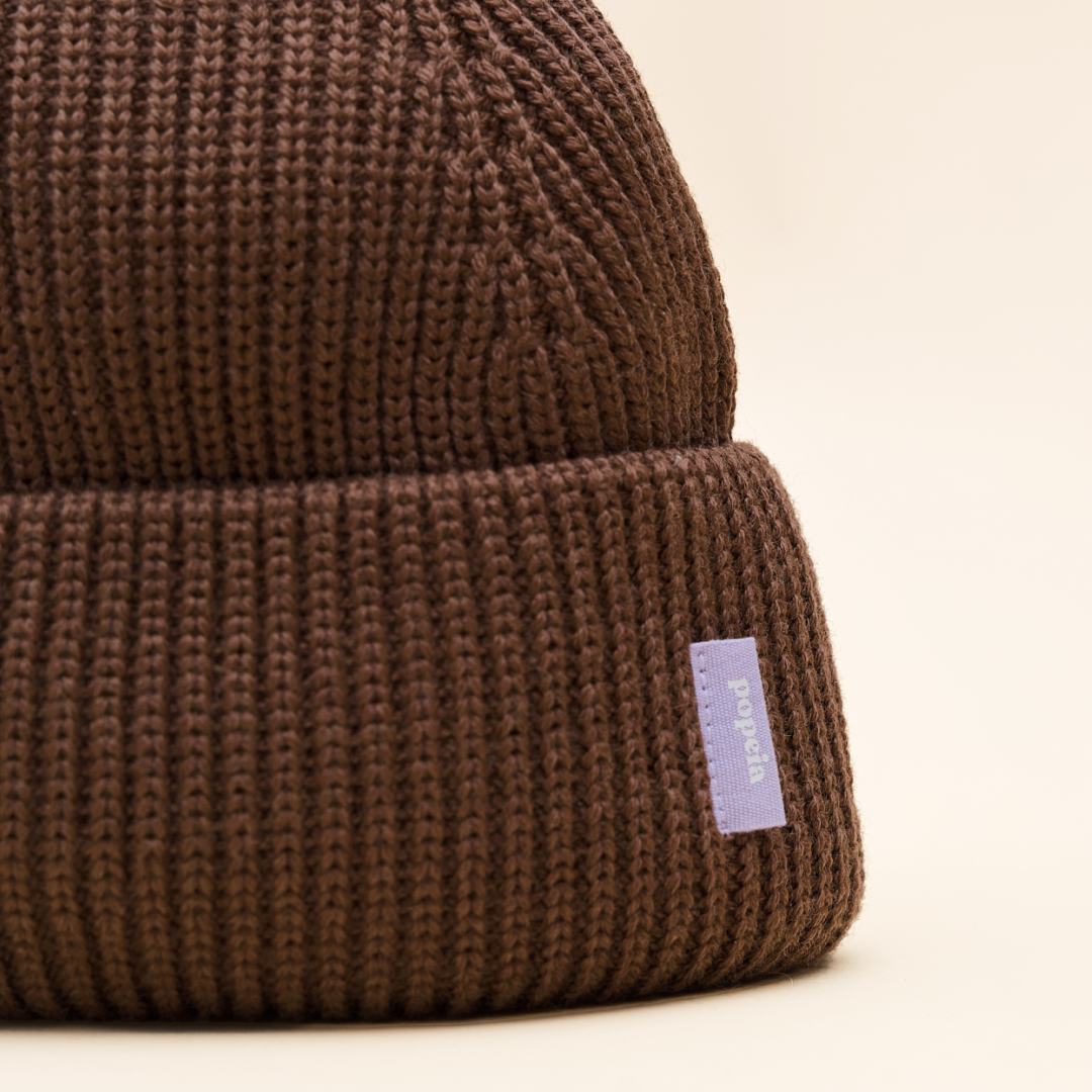Merino Wool Beanie - Dark Brown
