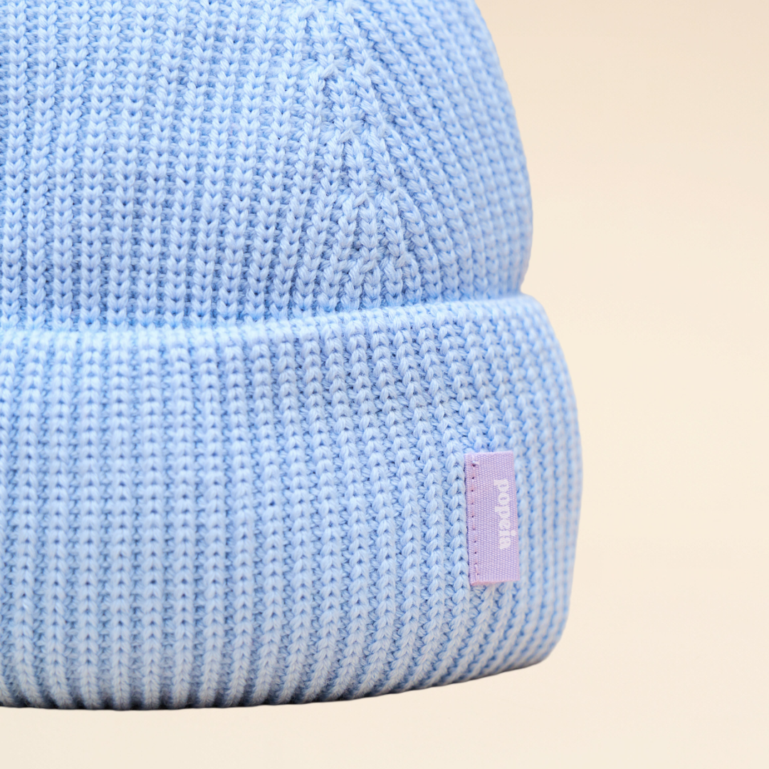 Merino Wool Beanie - Light Blue