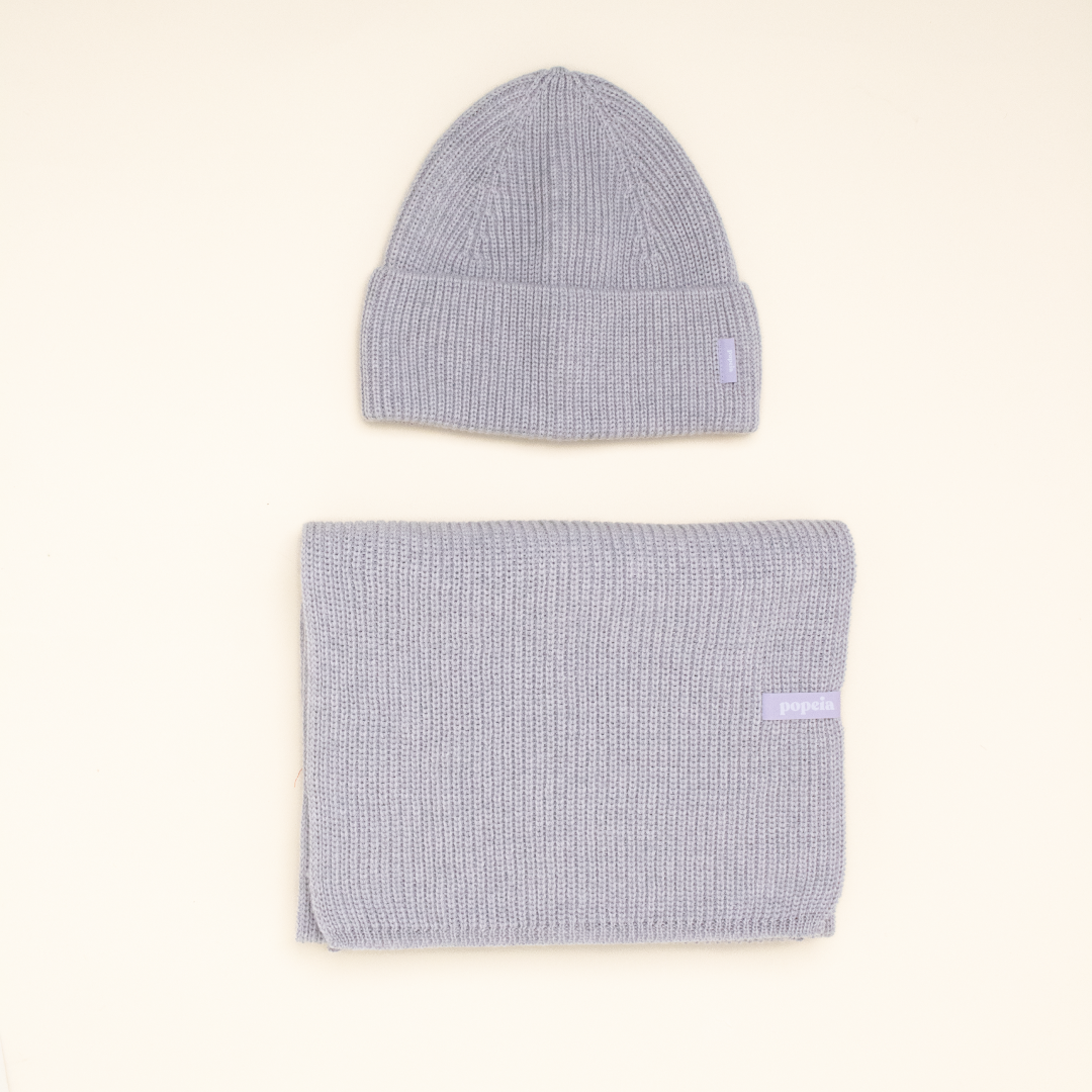 Beanie & Scarf Set - Grey