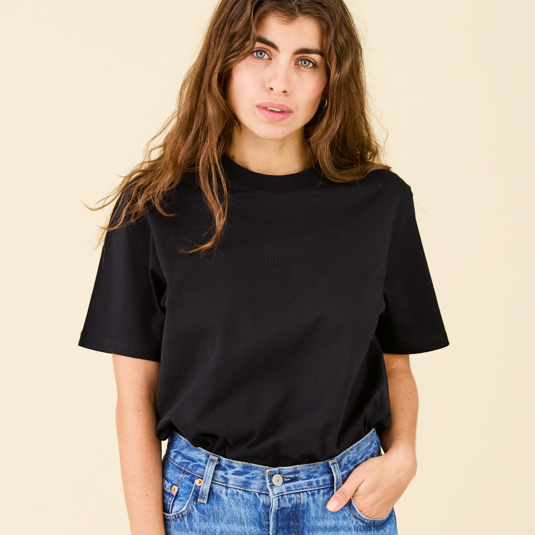 T-Shirt aus Bio-Baumwolle in Schwarz (100% off)