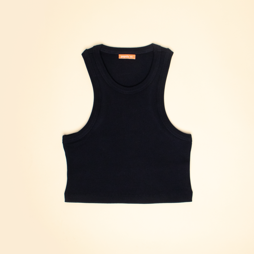 Black cotton crop top online