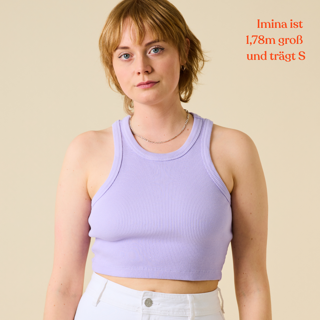 The 24/7 Organic Cotton Crop Top in Lilac