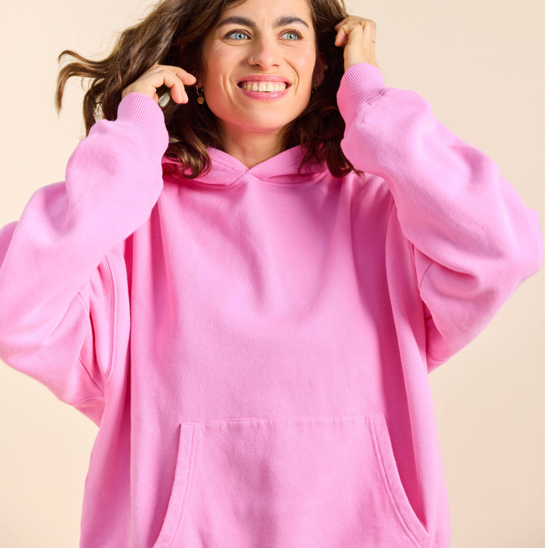 Hoodie aus Bio-Baumwolle in Pink