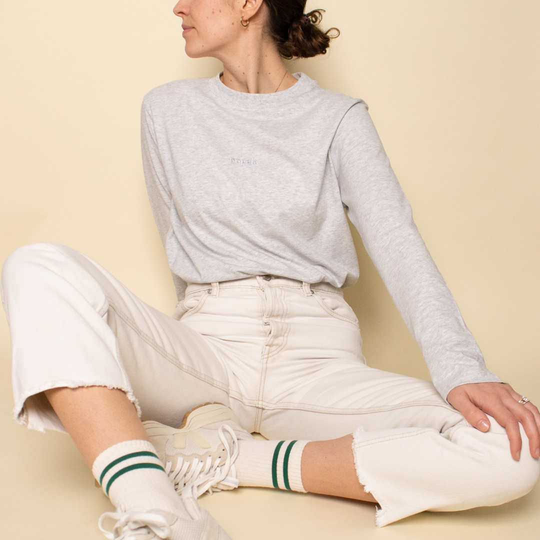 Langarmshirt aus Bio-Baumwolle in Grau (100% off)