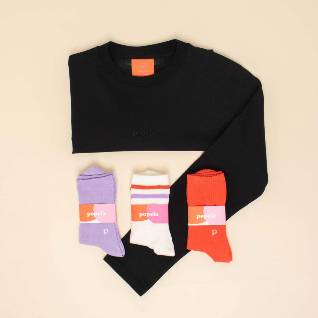 Langarmshirt Set in Schwarz