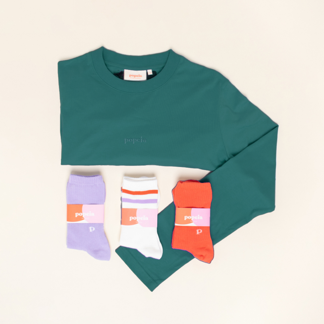 Langarmshirt Set in College Grün