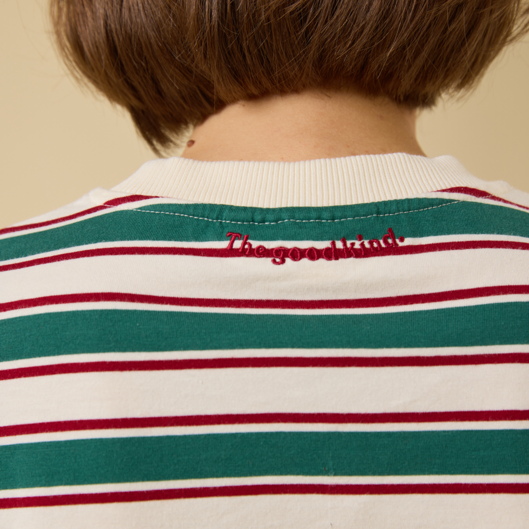 Langarmshirt Gestreift im Set in Dunkelgrün/Bordeaux