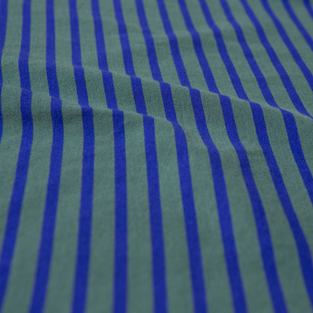 Langarmshirt Gestreift aus Bio-Baumwolle in Dunkelgrün/Blau