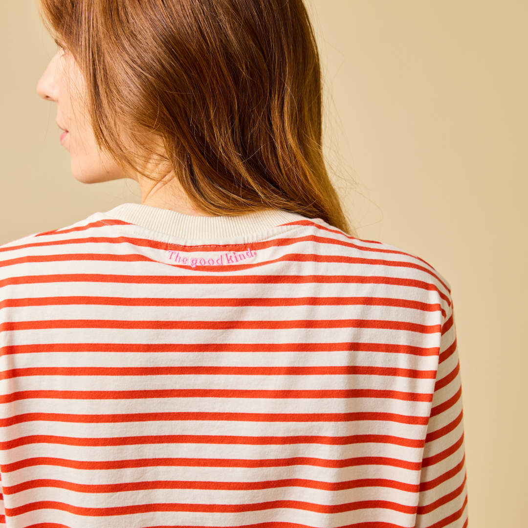 Langarmshirt Gestreift im Set in Popeia Rot/Off-White