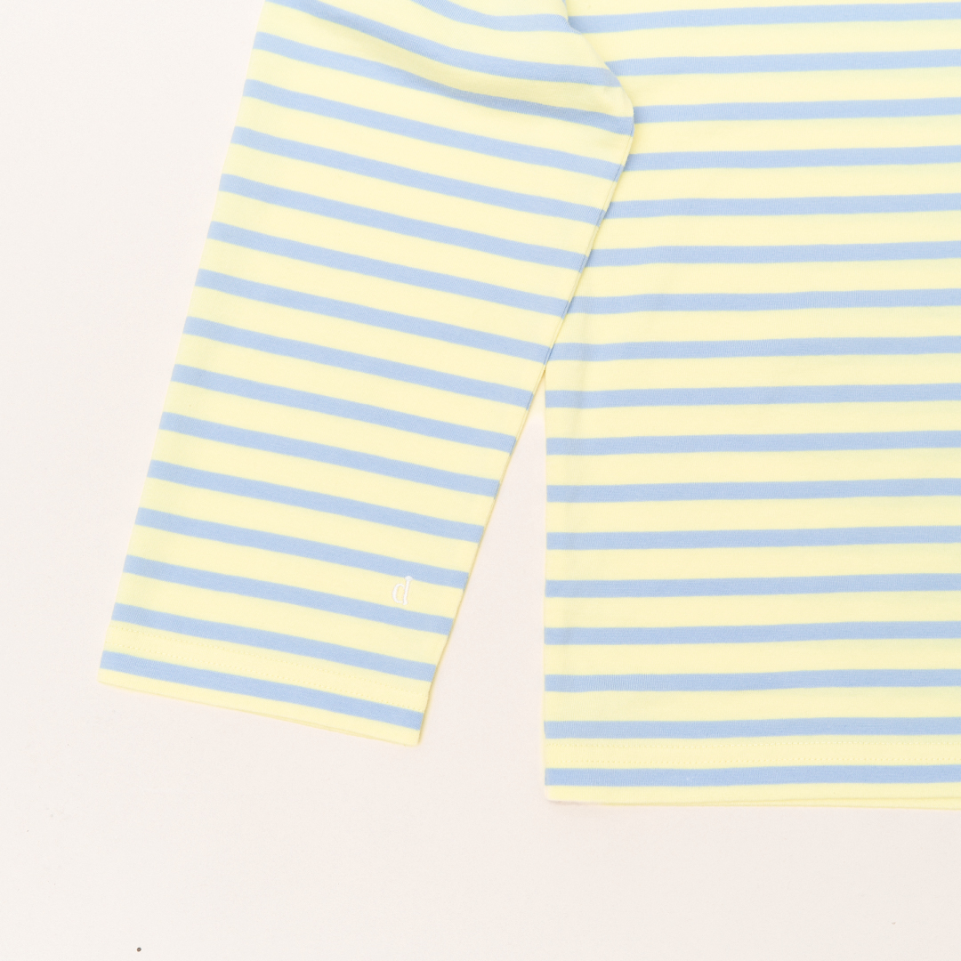Langarmshirt Gestreift aus Bio-Baumwolle in Gelb/Hellblau