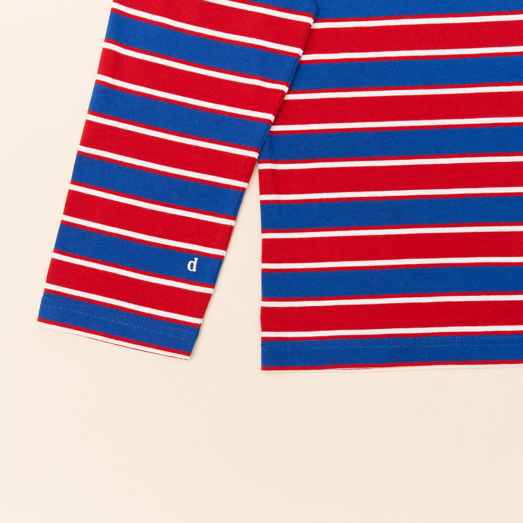 Langarmshirt Gestreift aus Bio-Baumwolle in Rot/Blau