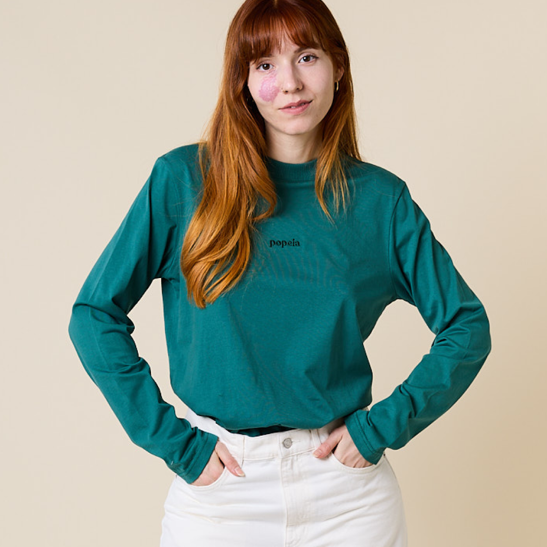 Langarmshirt aus Bio-Baumwolle in College Grün (100% off)