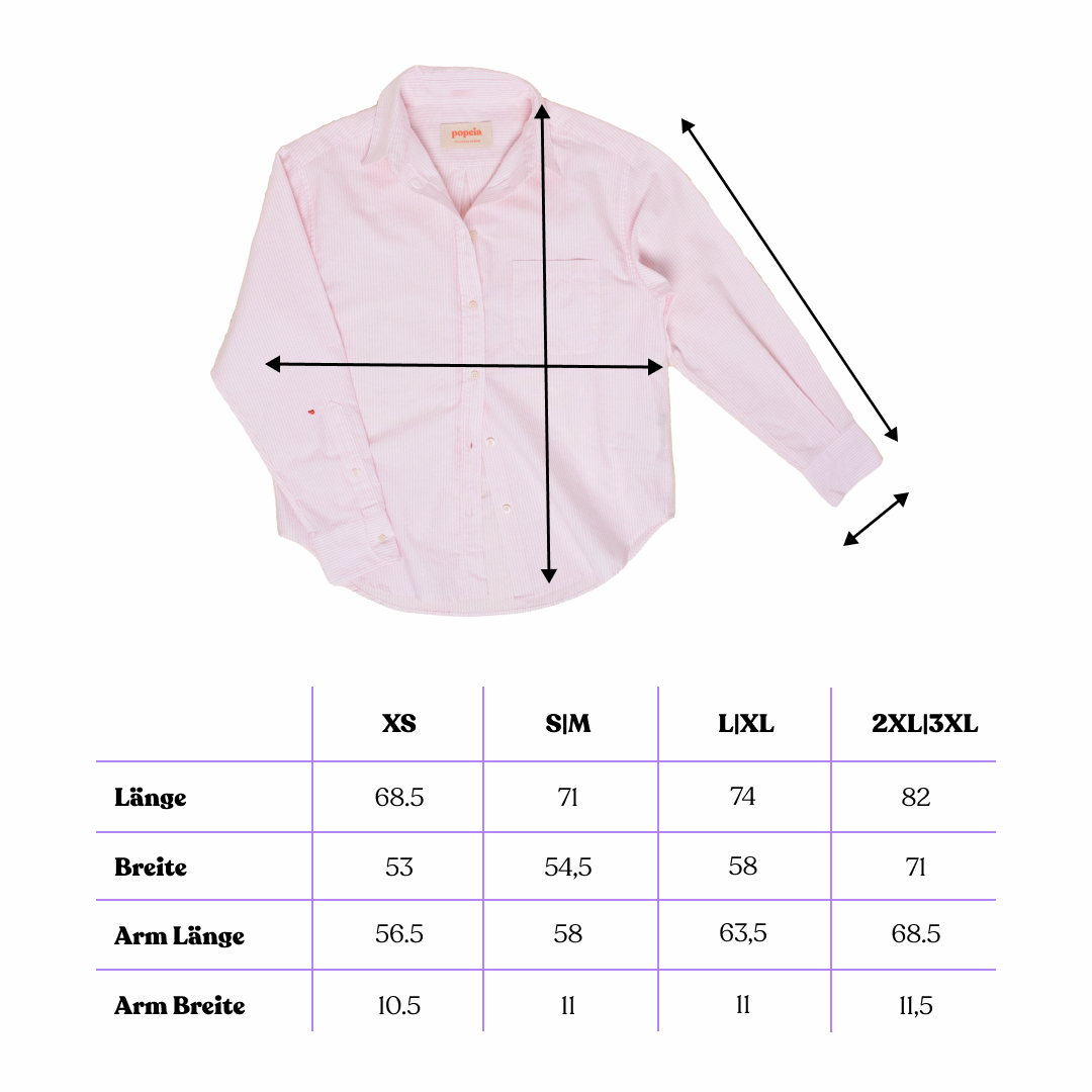 Hemdbluse Set Gestreift in Pink/Weiß