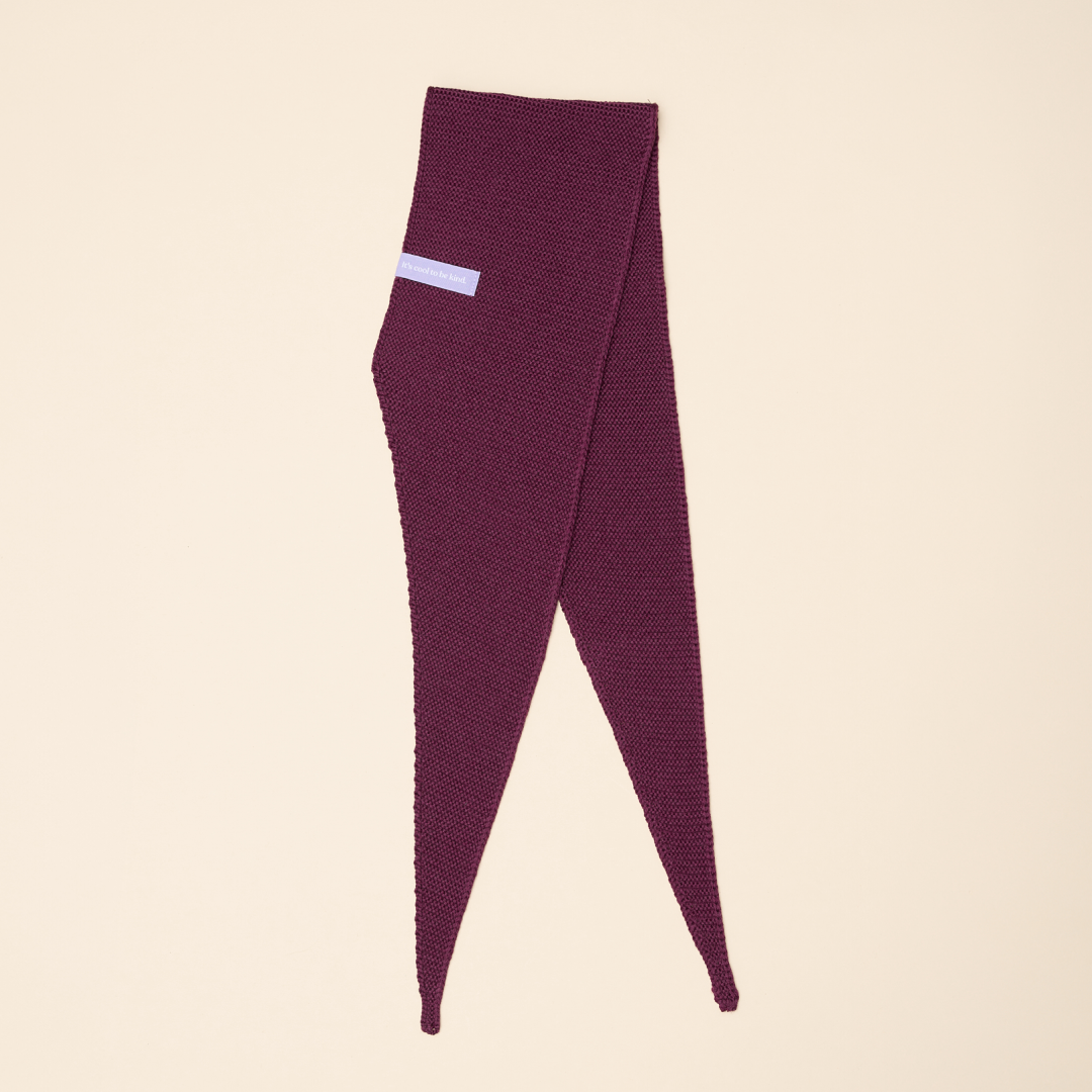 Merino Wool Mini Scarf in Aubergine