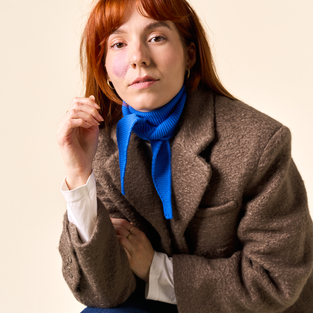 Merino Wool Mini Scarf in Royal Blue