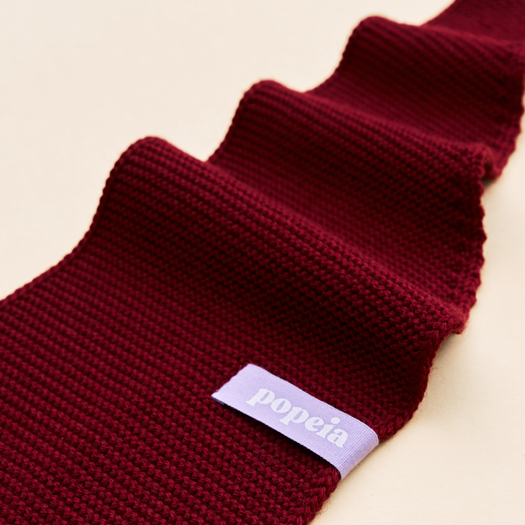 Merino Wool Mini Scarf in Bordeaux