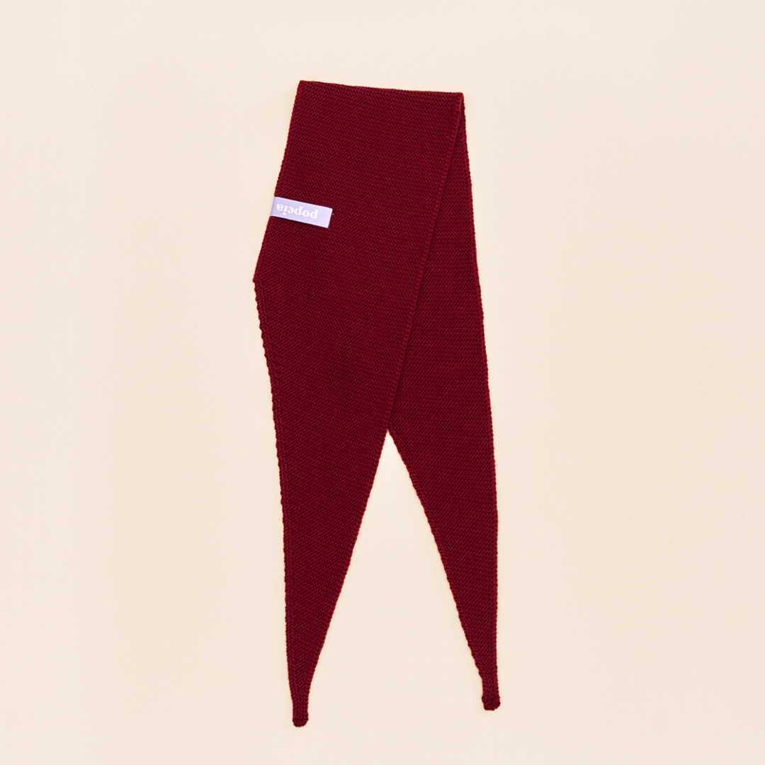 Merino Wool Mini Scarf in Bordeaux