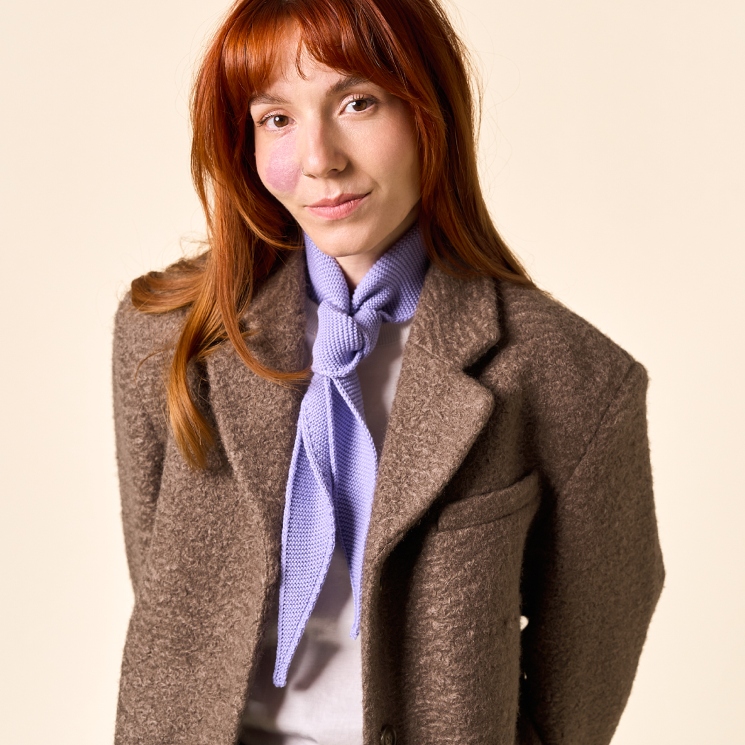 Merino Wool Mini Scarf in Purple