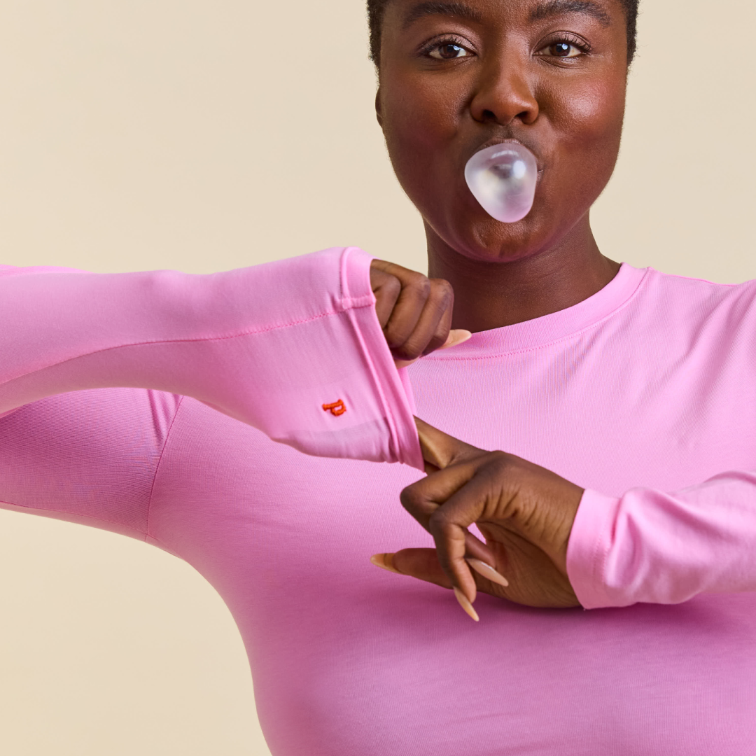 Tight Organic Cotton Long Sleeve Shirt in Pink