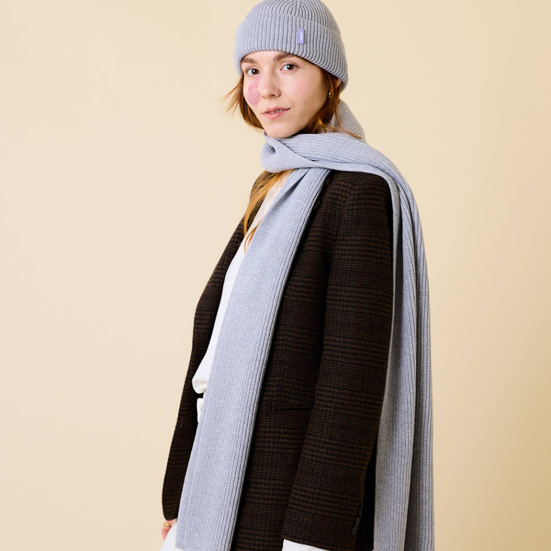 Schal aus Merinowolle - Grau