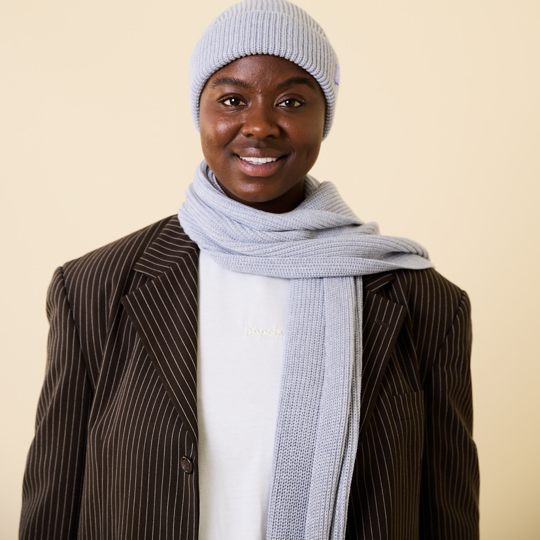 Schal aus Merinowolle - Grau