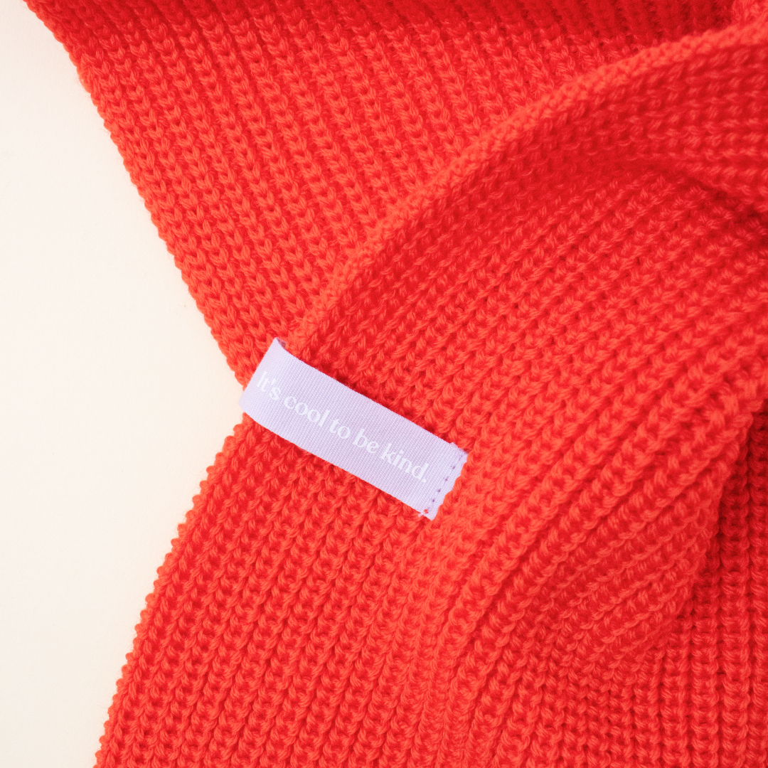 Merino Wool Scarf - Popeia Red