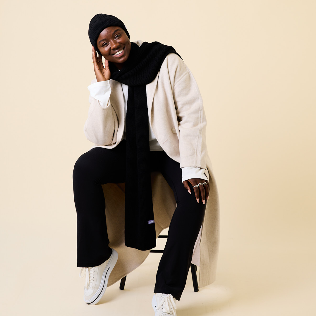 Schal aus Merinowolle - Schwarz