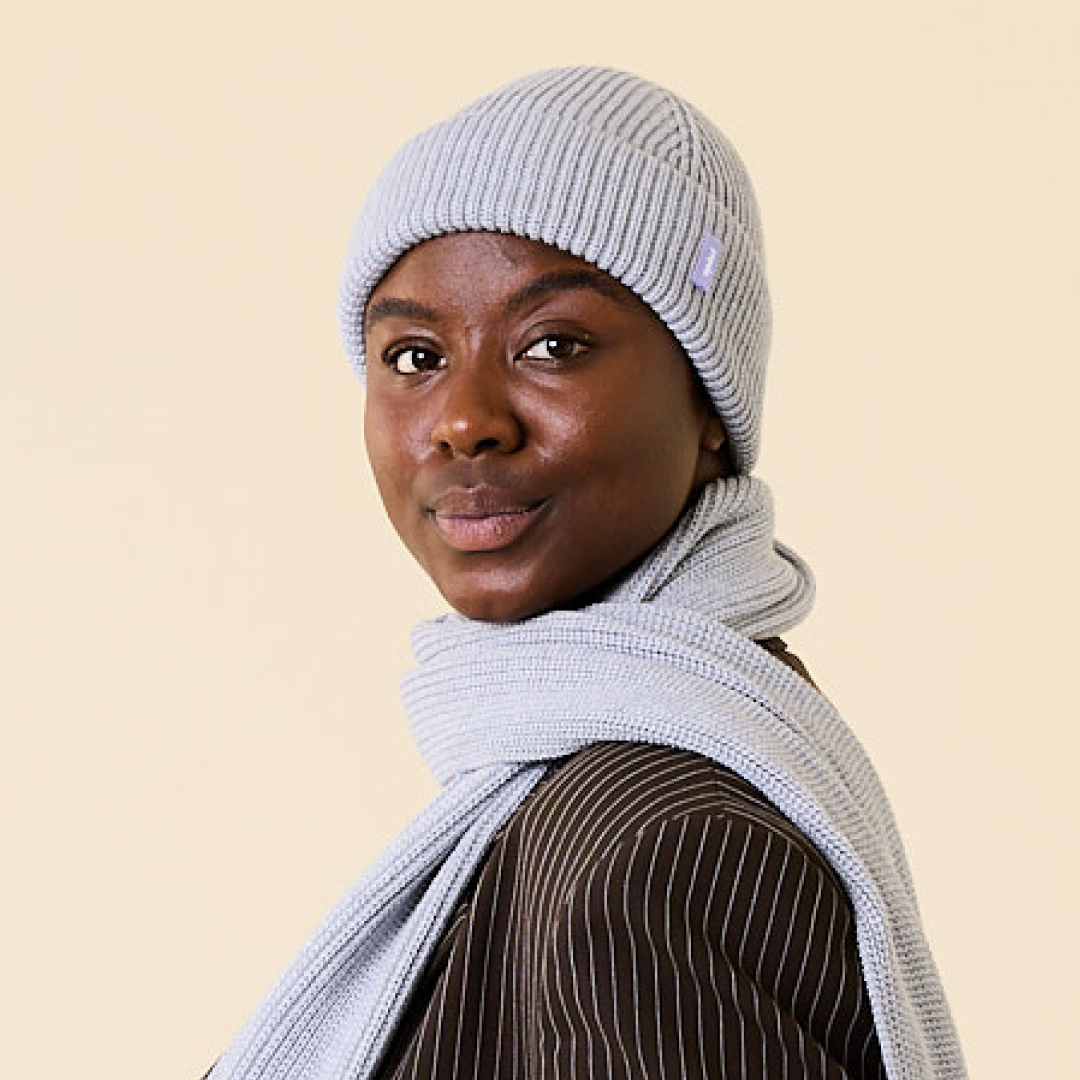 Beanie & Schal im Set - Grau