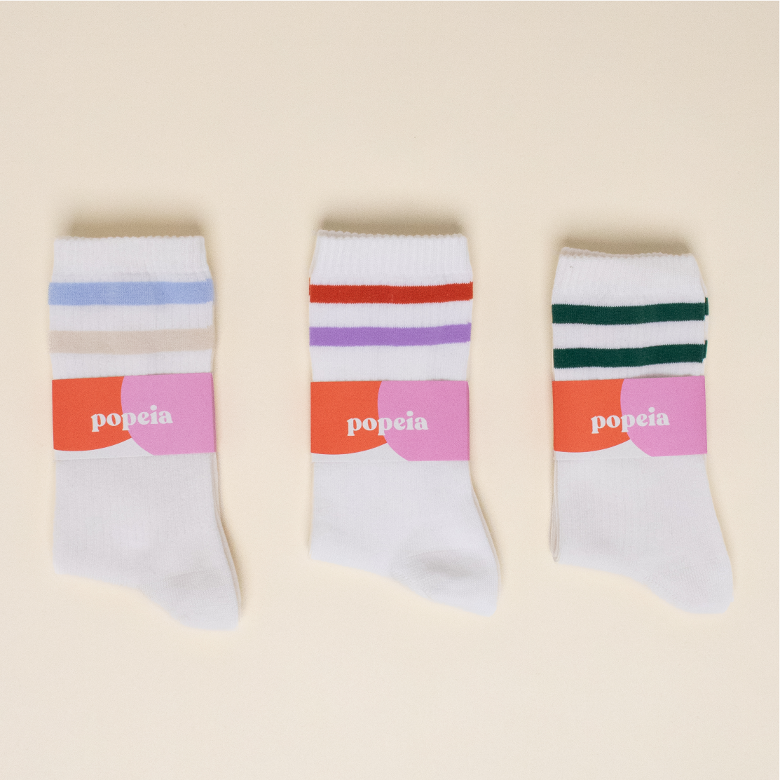 The Sporty Set: Weiße Socken aus Bio-Baumwolle