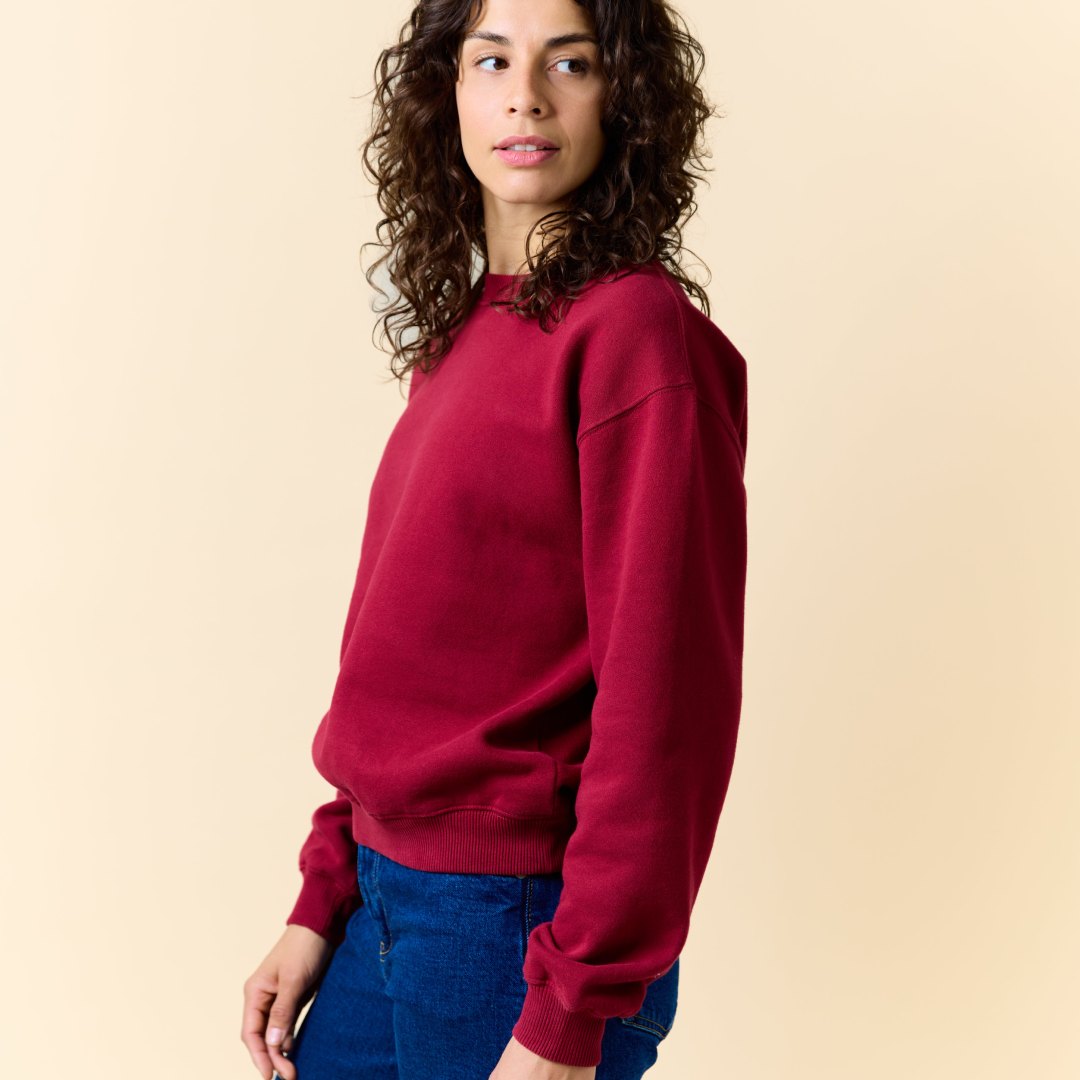 Kindness Sweater aus Bio-Baumwolle in Bordeaux