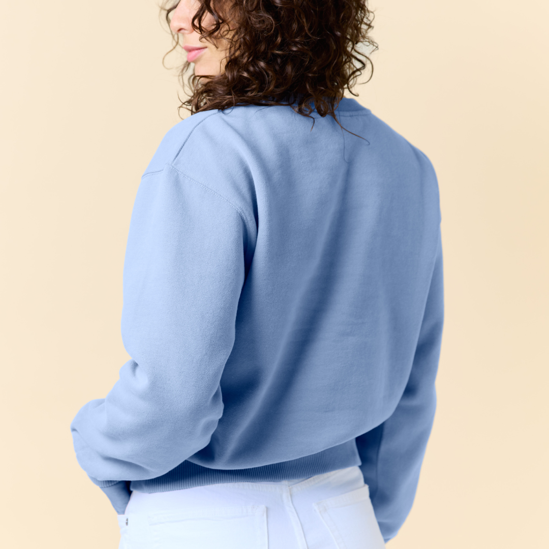 Kindness Sweater aus Bio-Baumwolle in Eisblau