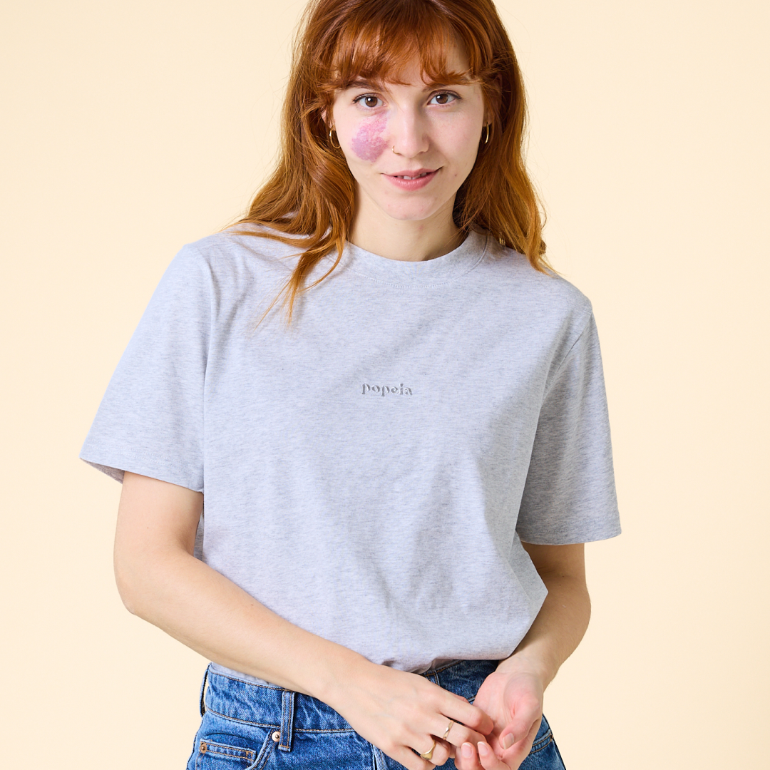 T-Shirt aus Bio-Baumwolle in Grau