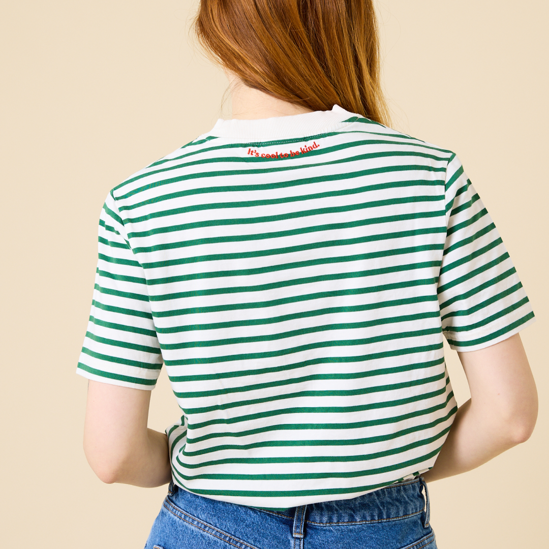 T-Shirt Set Gestreift in Grün/Weiß