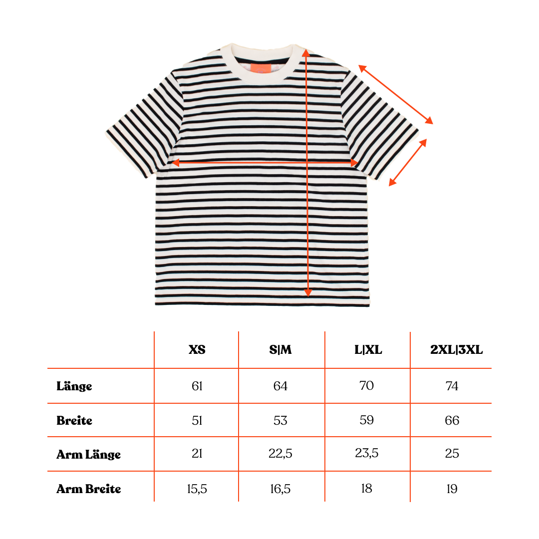 T-Shirt Set Gestreift in Schwarz/Weiß