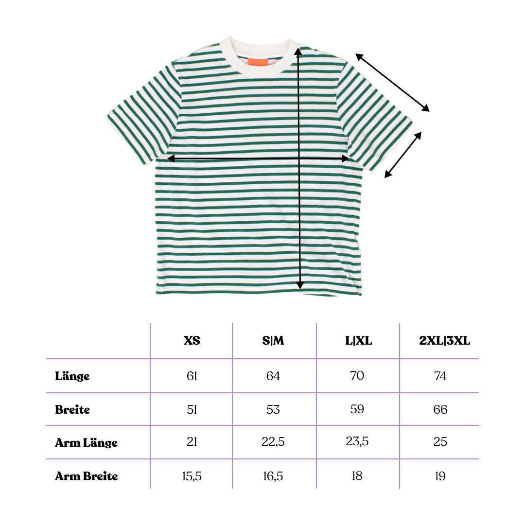 T-Shirt Set Gestreift in Grün/Weiß