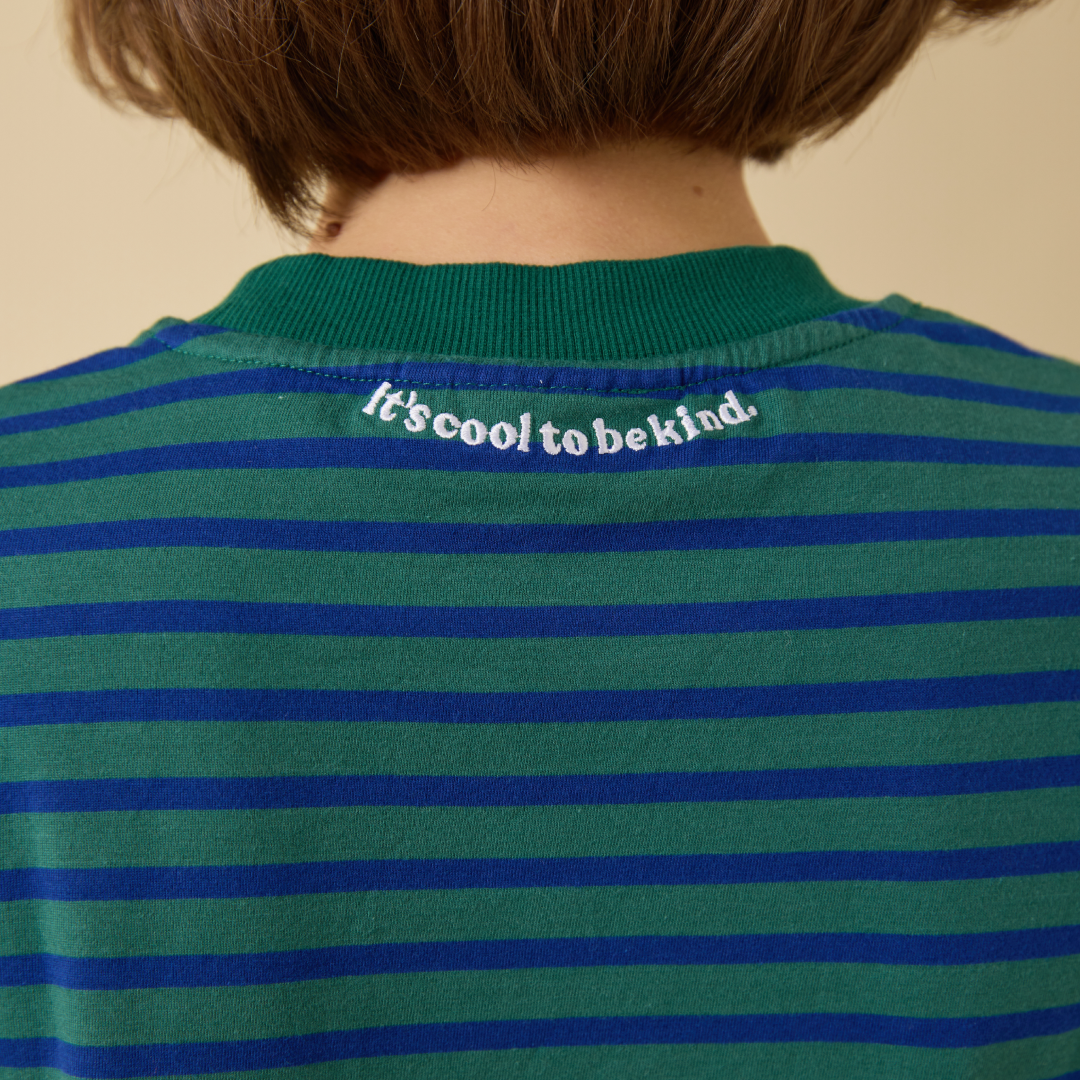 T-Shirt Set Gestreift in Dunkelgrün/Blau