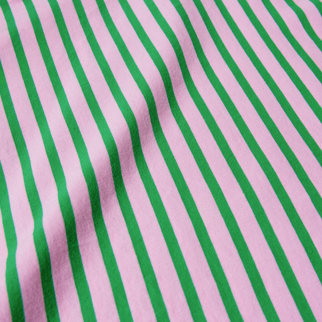 T-Shirt Gestreift aus Bio-Baumwolle in Pink/Grün