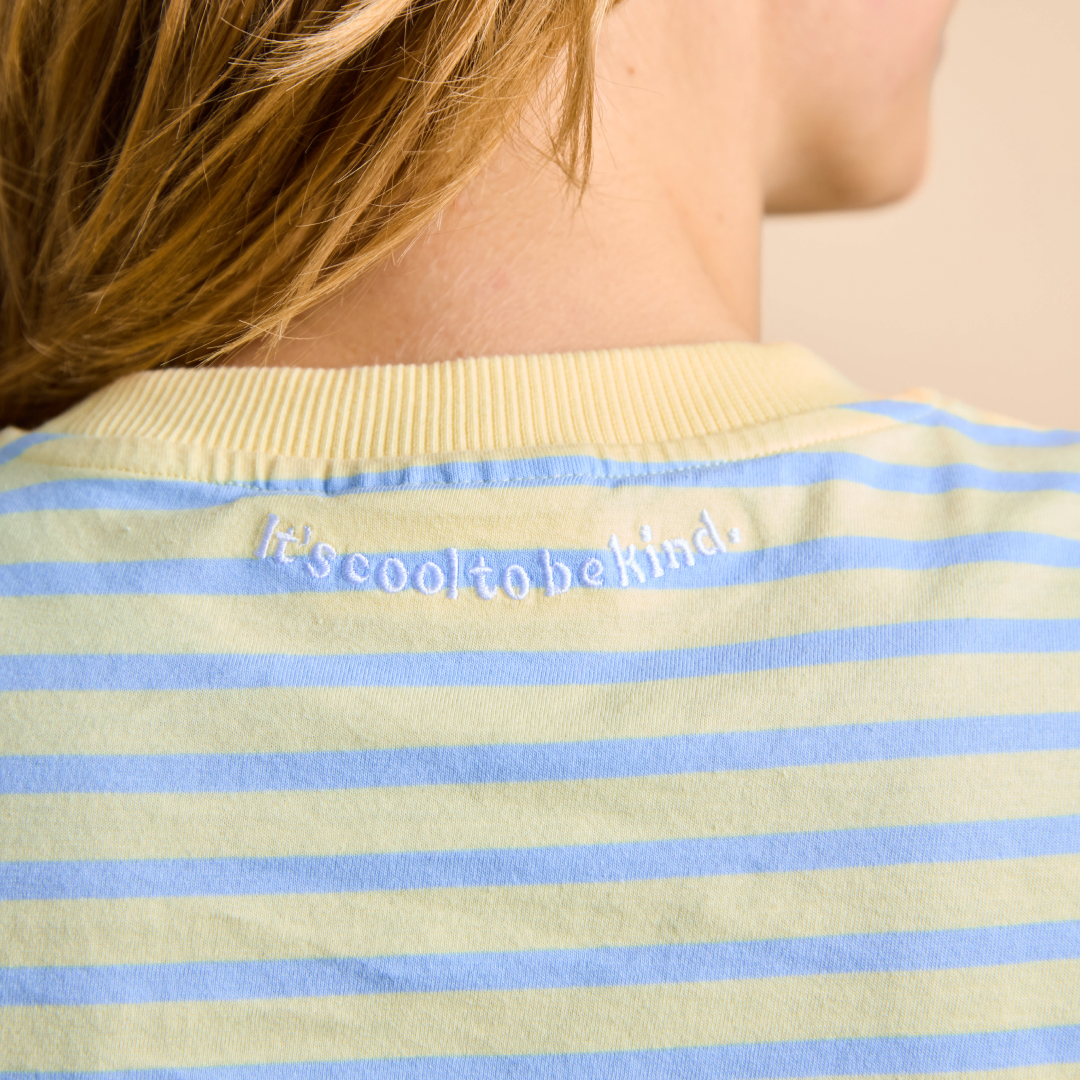 T-Shirt Gestreift aus Bio-Baumwolle in Gelb/Hellblau