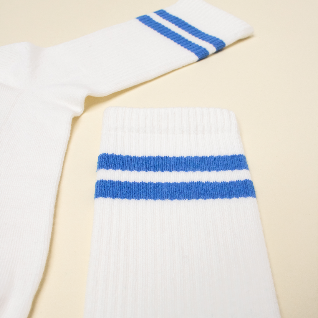 The Tennis - Organic Cotton Socks with Blue Stripes