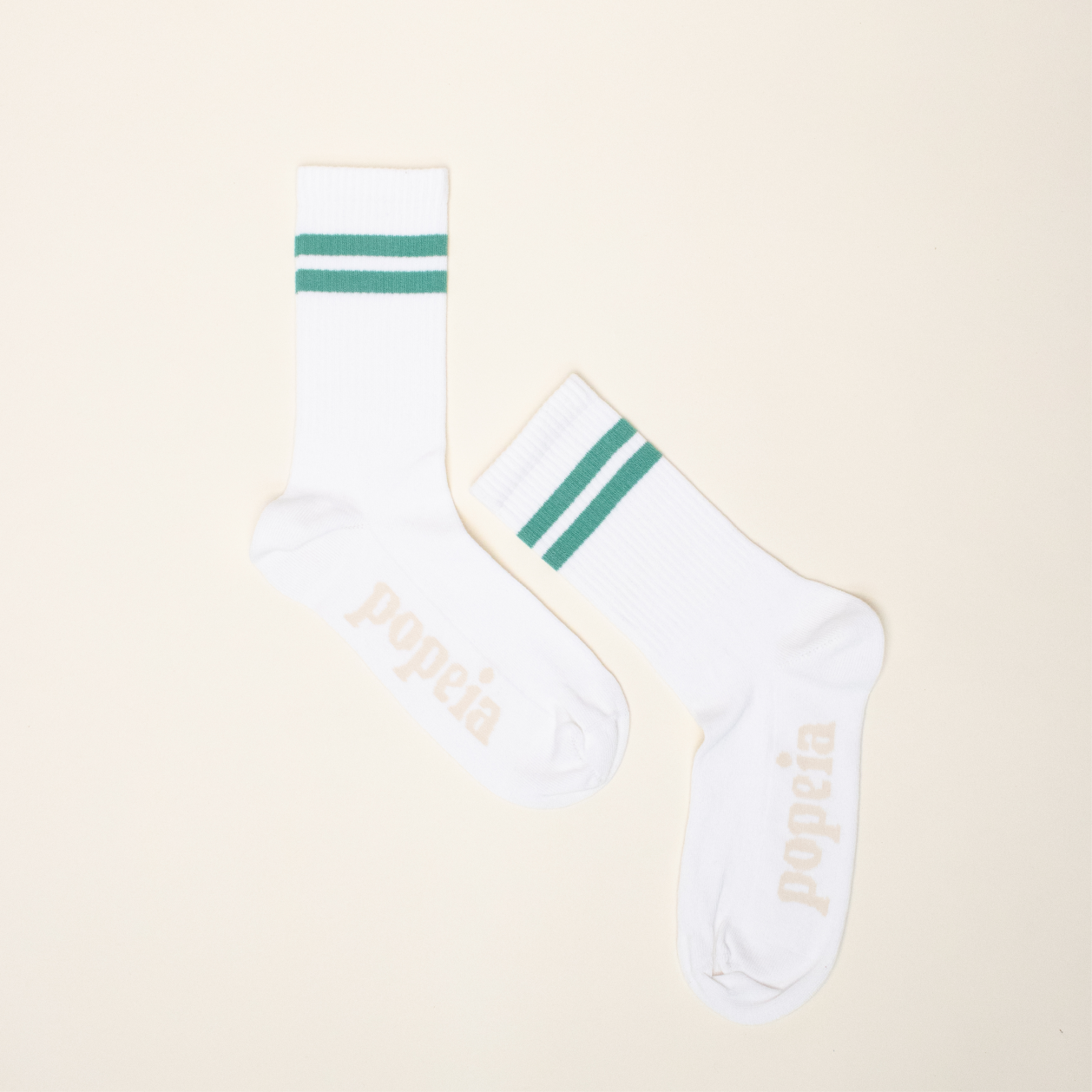 The Tennis - Socken aus Bio-Baumwolle mit Grünen Streifen