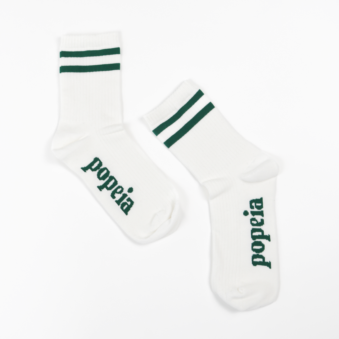 The Sporty Set: Weiße Socken aus Bio-Baumwolle